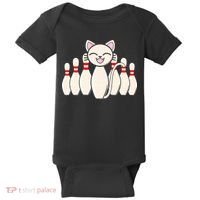Funny Cat Lover Tee Bowling Pin Cat Bowler Bowling Player Baby Bodysuit thumb 0