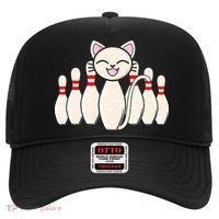 Funny Cat Lover Tee Bowling Pin Cat Bowler Bowling Player Hat thumb 0