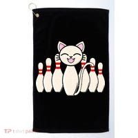 Funny Cat Lover Tee Bowling Pin Cat Bowler Bowling Player Golf Towel thumb 0