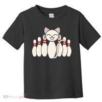 Funny Cat Lover Tee Bowling Pin Cat Bowler Bowling Player Toddler T-Shirt thumb 0