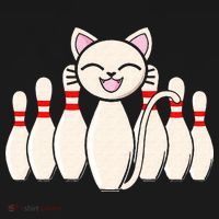 Funny Cat Lover Tee Bowling Pin Cat Bowler Bowling Player Visor thumb 3