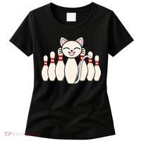 Funny Cat Lover Tee Bowling Pin Cat Bowler Bowling Player Women's T-Shirt thumb 0