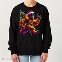 Funny Christmas Lights Sasquatch Big Foot Women's Sweatshirt thumb 0