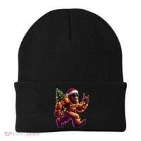 Funny Christmas Lights Sasquatch Big Foot Beanie thumb 0