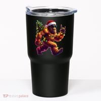 Funny Christmas Lights Sasquatch Big Foot Tumbler thumb 0