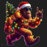 Funny Christmas Lights Sasquatch Big Foot Tumbler thumb 3
