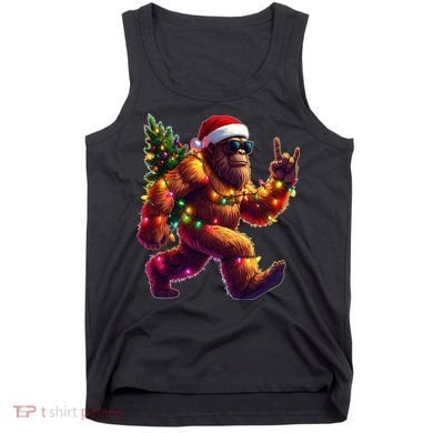 Funny Christmas Lights Sasquatch Big Foot Tank Top
