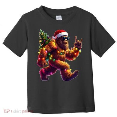 Funny Christmas Lights Sasquatch Big Foot Toddler T-Shirt