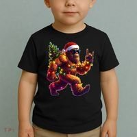 Funny Christmas Lights Sasquatch Big Foot Toddler T-Shirt thumb 2