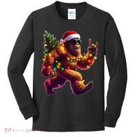 Funny Christmas Lights Sasquatch Big Foot Kids Long Sleeve Shirt thumb 0