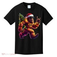 Funny Christmas Lights Sasquatch Big Foot Kids T-Shirt thumb 0