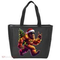Funny Christmas Lights Sasquatch Big Foot Tote Bag thumb 0
