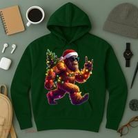 Funny Christmas Lights Sasquatch Big Foot Hoodie thumb 3