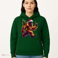 Funny Christmas Lights Sasquatch Big Foot Hoodie thumb 5