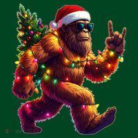 Funny Christmas Lights Sasquatch Big Foot Long Sleeve Shirt thumb 2