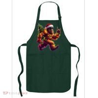 Funny Christmas Lights Sasquatch Big Foot Apron thumb 0