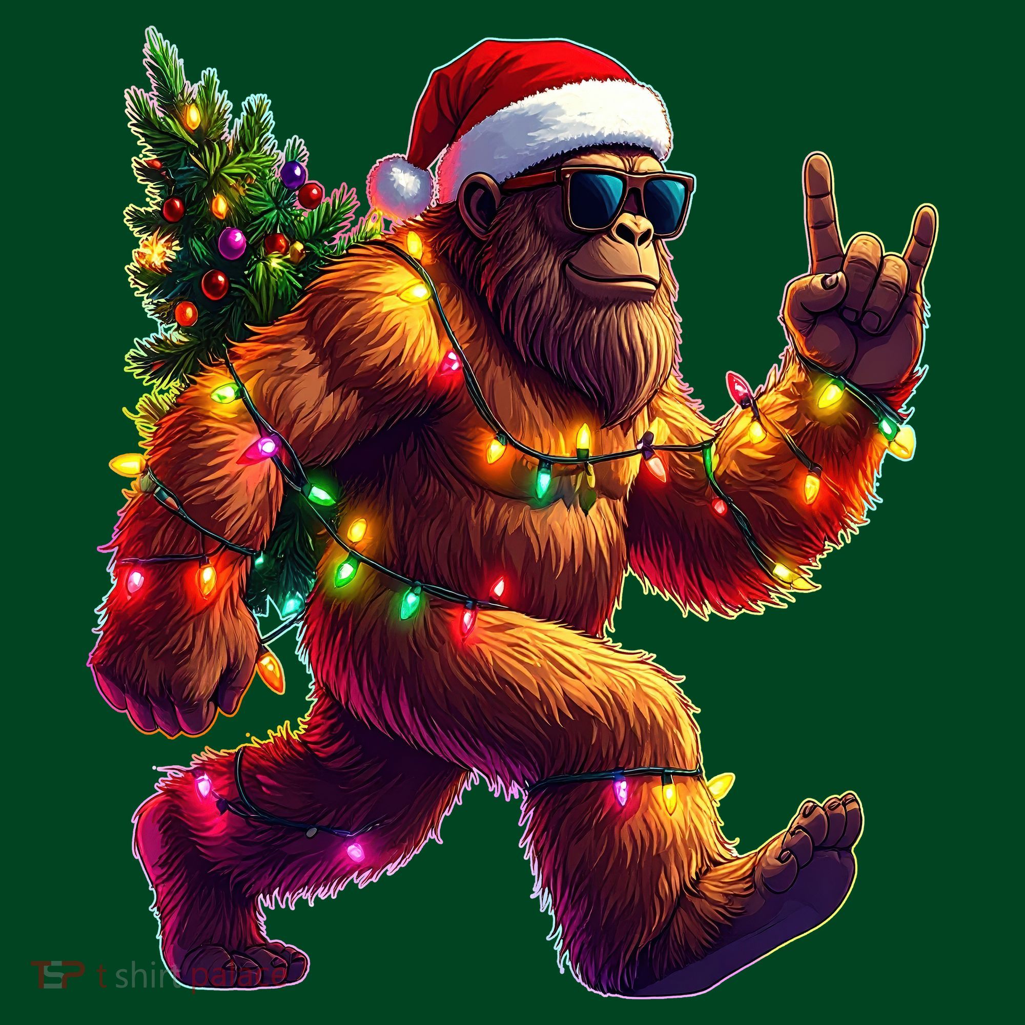 Funny Christmas Lights Sasquatch Big Foot Sweatshirt