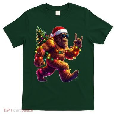 Funny Christmas Lights Sasquatch Big Foot T-Shirt