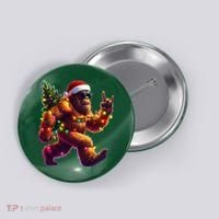 Funny Christmas Lights Sasquatch Big Foot Button thumb 0