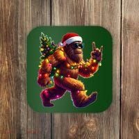 Funny Christmas Lights Sasquatch Big Foot Coaster thumb 0