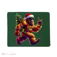 Funny Christmas Lights Sasquatch Big Foot Mousepad thumb 0