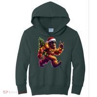 Funny Christmas Lights Sasquatch Big Foot Kids Hoodie thumb 0