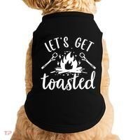 Funny Camping LetS Get Toasted Cool Campers Cute Gift Doggie Tank thumb 0