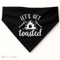 Funny Camping LetS Get Toasted Cool Campers Cute Gift USA-Made Doggie Bandana thumb 0