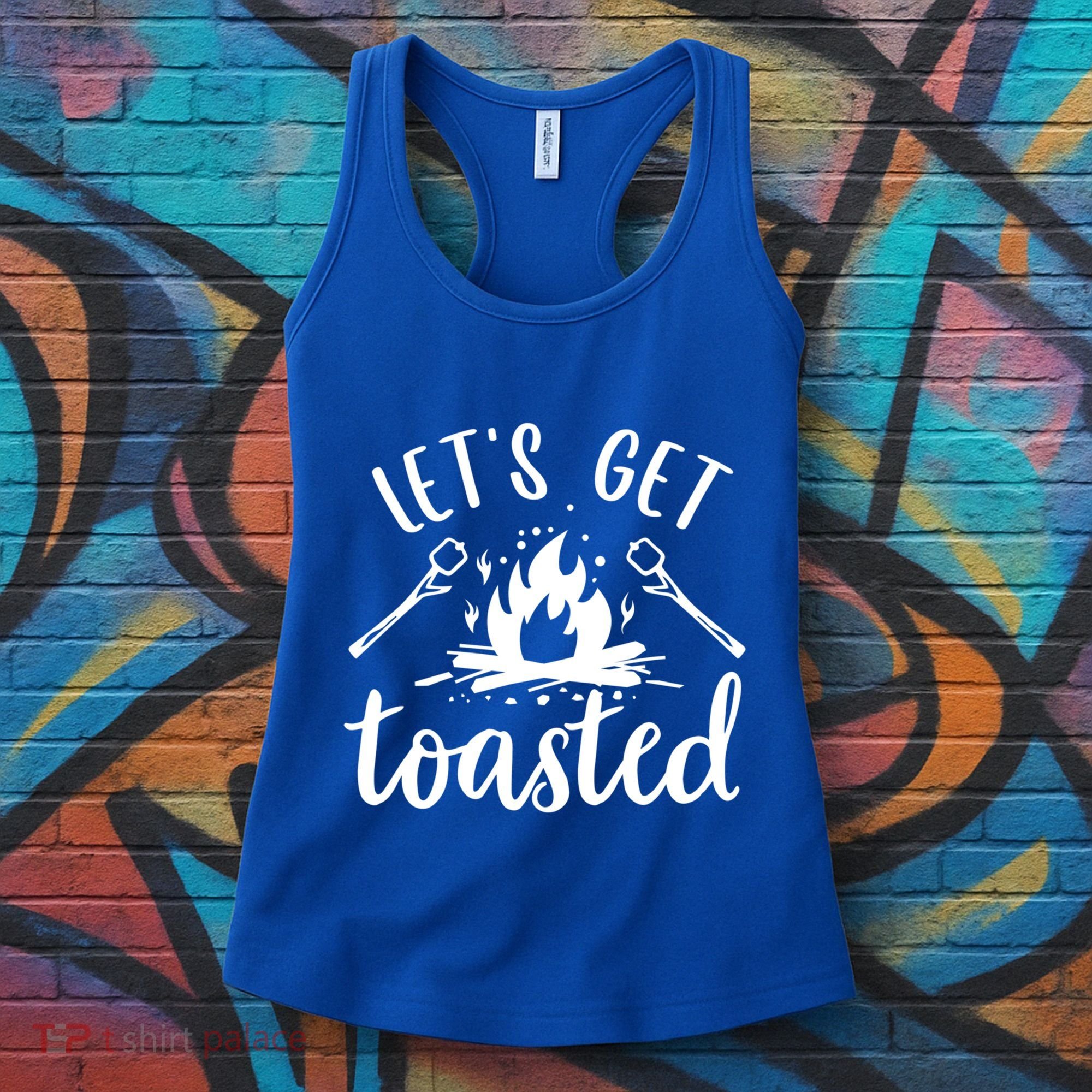 Funny Camping LetS Get Toasted Cool Campers Cute Gift Women's Tank Top