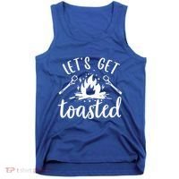 Funny Camping LetS Get Toasted Cool Campers Cute Gift Tank Top thumb 0