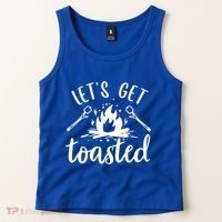 Funny Camping LetS Get Toasted Cool Campers Cute Gift Tank Top thumb 2
