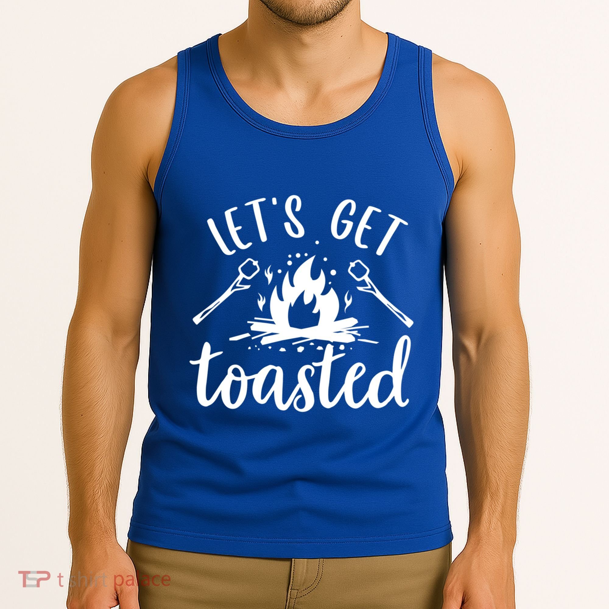 Funny Camping LetS Get Toasted Cool Campers Cute Gift Tank Top