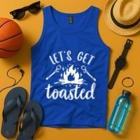Funny Camping LetS Get Toasted Cool Campers Cute Gift Tank Top thumb 4