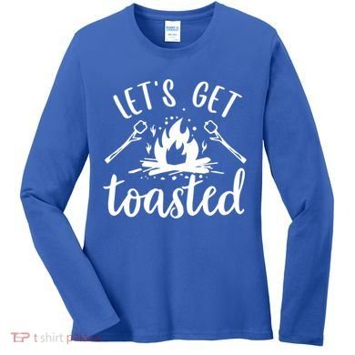 Funny Camping LetS Get Toasted Cool Campers Cute Gift Women's Long Sleeve Shirt
