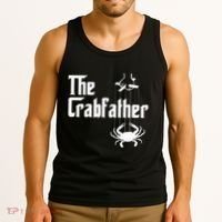 Funny Crab Lover Crabbing The Crabfather Tank Top thumb 3