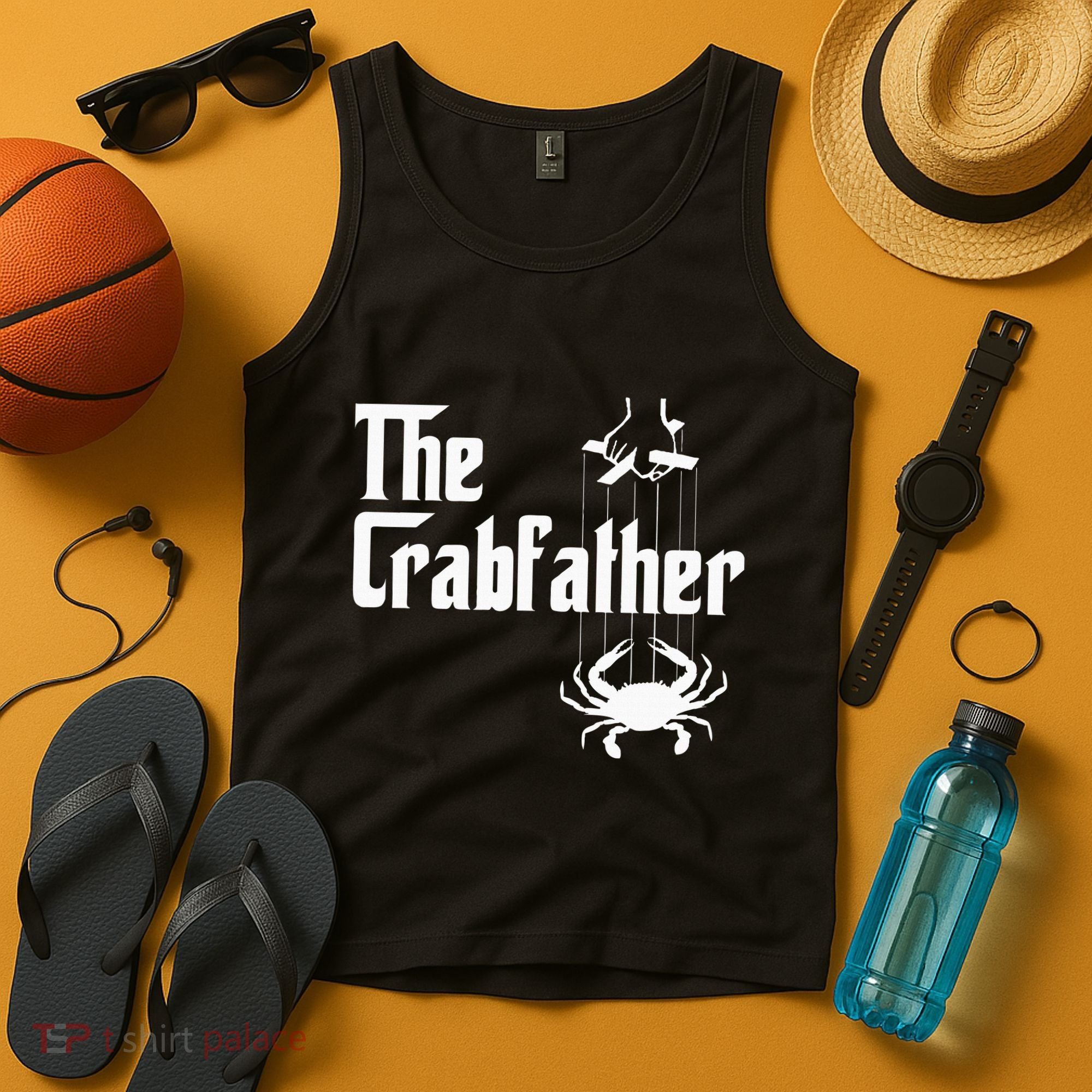 Funny Crab Lover Crabbing The Crabfather Tank Top