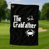 Funny Crab Lover Crabbing The Crabfather Golf Towel thumb 1