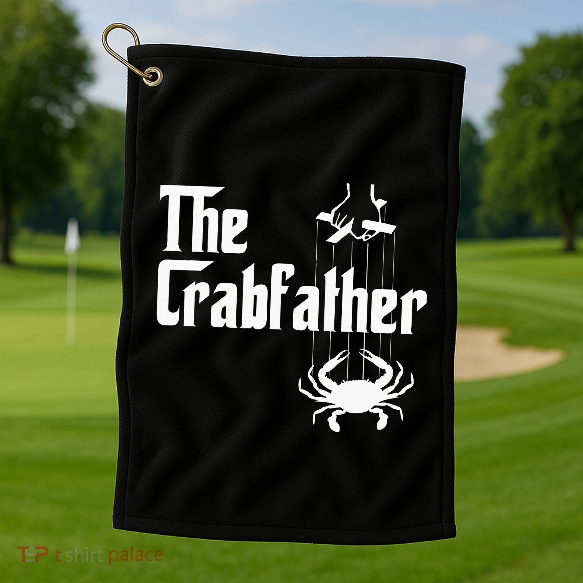 Funny Crab Lover Crabbing The Crabfather Golf Towel