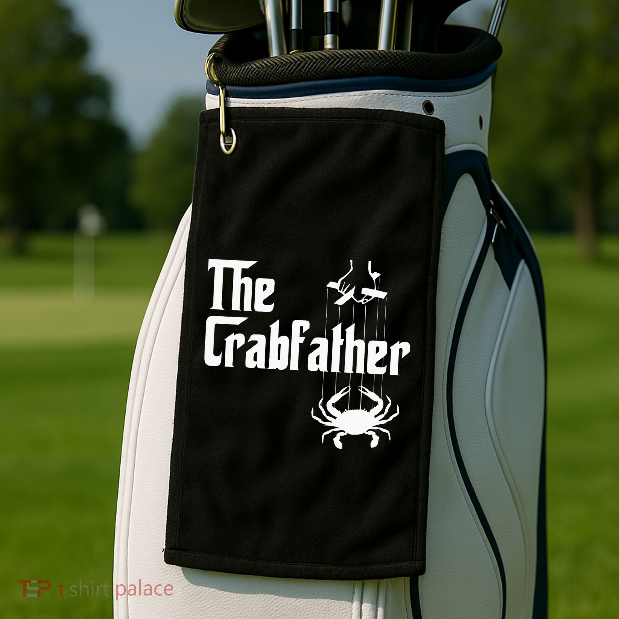 Funny Crab Lover Crabbing The Crabfather Golf Towel