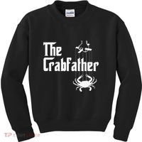 Funny Crab Lover Crabbing The Crabfather Kids Sweatshirt thumb 0