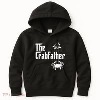 Funny Crab Lover Crabbing The Crabfather Kids Hoodie thumb 0