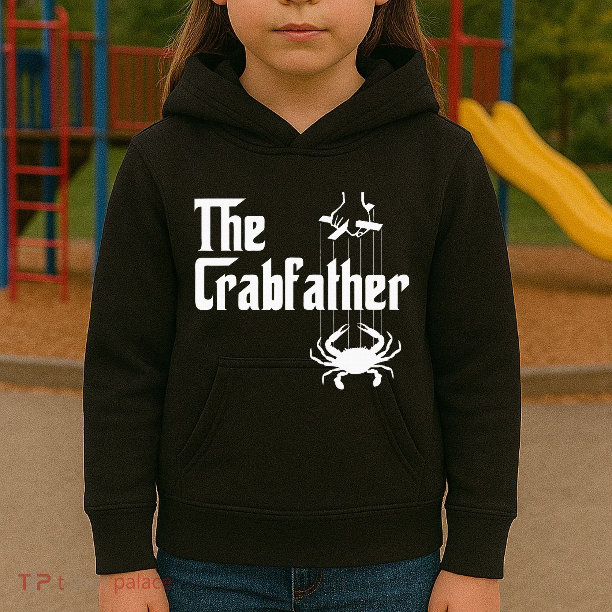 Funny Crab Lover Crabbing The Crabfather Kids Hoodie