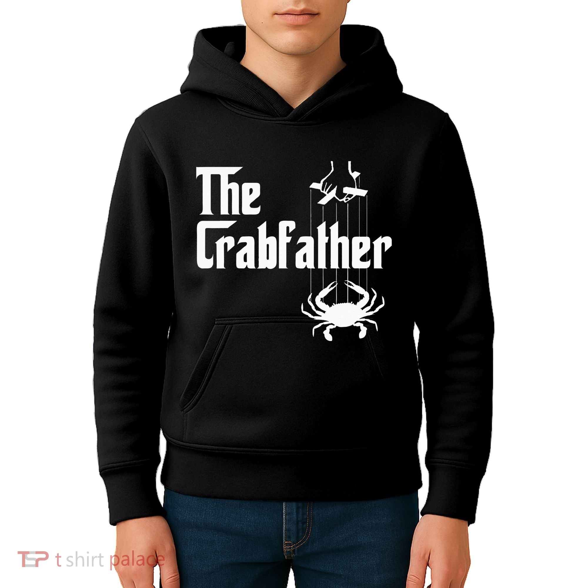 Funny Crab Lover Crabbing The Crabfather Kids Hoodie