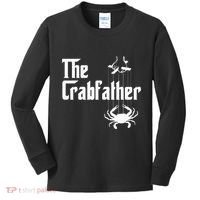 Funny Crab Lover Crabbing The Crabfather Kids Long Sleeve Shirt thumb 0