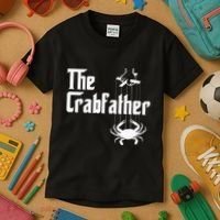 Funny Crab Lover Crabbing The Crabfather Kids T-Shirt thumb 3