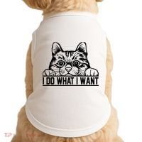 Funny Cat Lovers Retro 70s 80s 90s I Do What I Want Cat Doggie Tank thumb 0