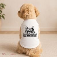 Funny Cat Lovers Retro 70s 80s 90s I Do What I Want Cat Doggie Tank thumb 2