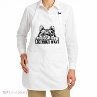 Funny Cat Lovers Retro 70s 80s 90s I Do What I Want Cat Apron thumb 2