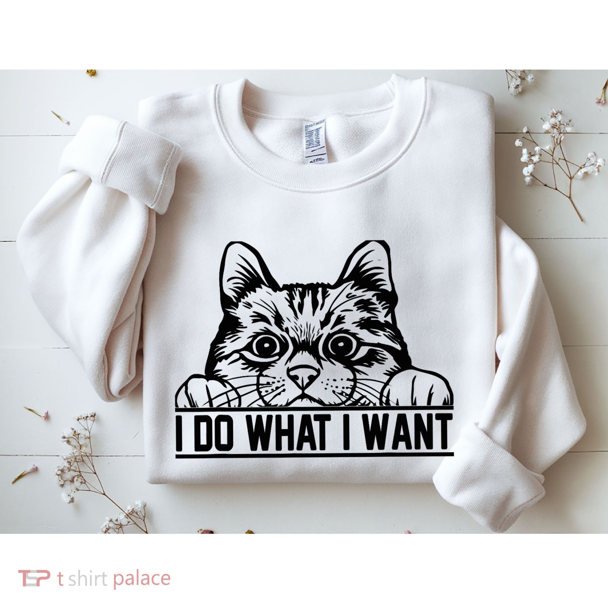 Funny Cat Lovers Retro 70s 80s 90s I Do What I Want Cat Sweatshirt