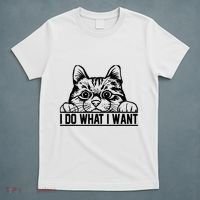 Funny Cat Lovers Retro 70s 80s 90s I Do What I Want Cat T-Shirt thumb 5
